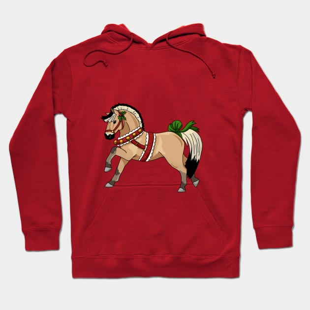 Christmas Fjord horse Hoodie by The Christmas Lady